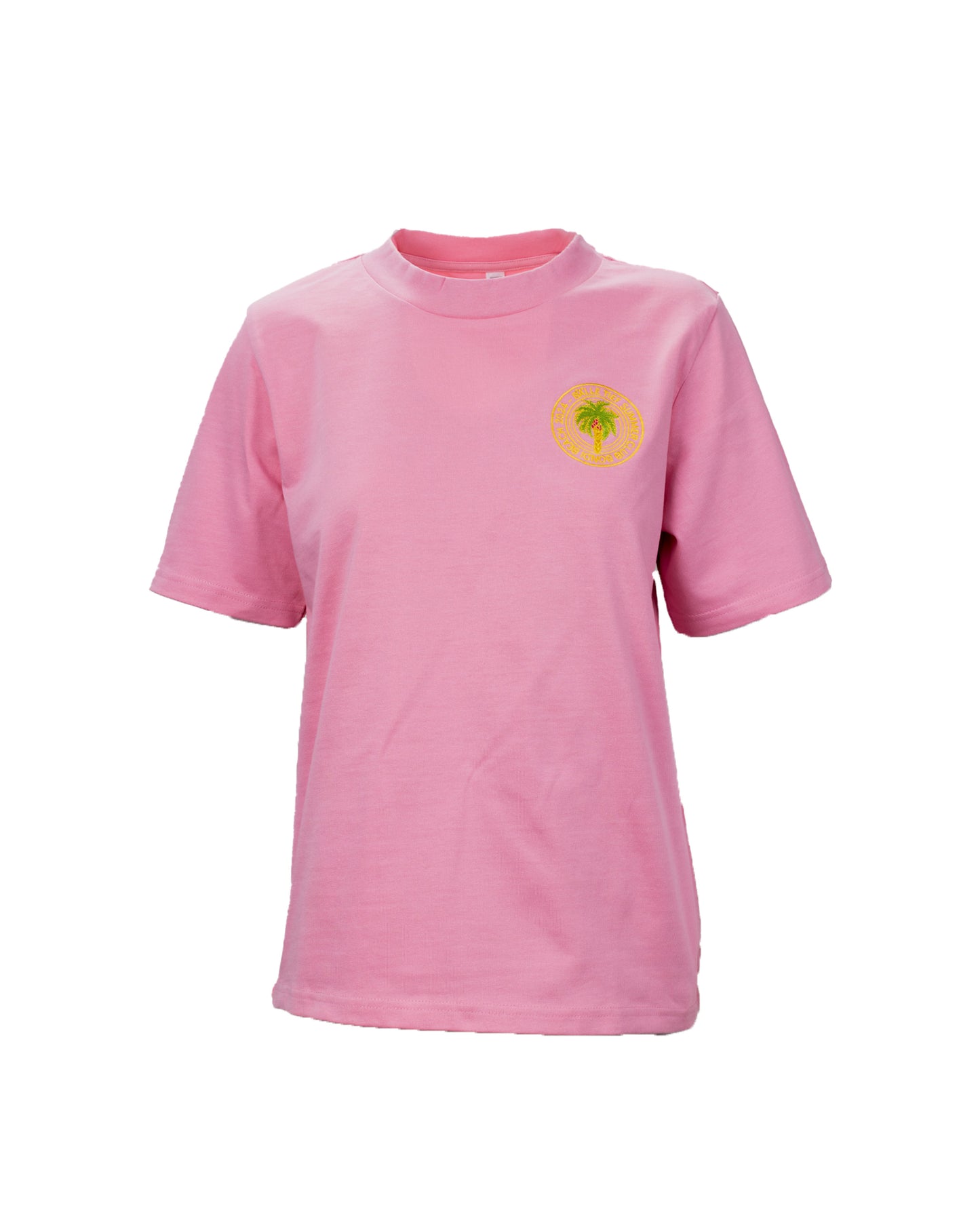 WOMENS HEAVY PINK PALM TREE T SHIRT