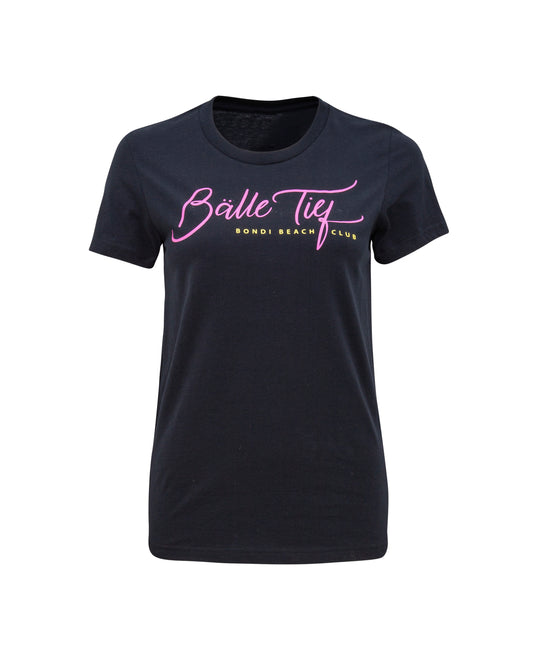 BÄLLE TIEF BONDI LADIES MIAMI SCRIPT PRINT T SHIRT | LIMITED EDITION